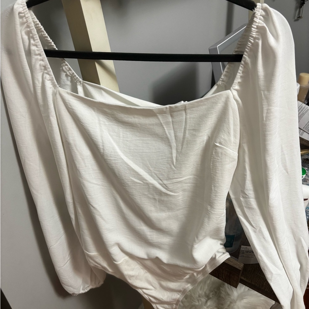 Lulus white tie back bodysuit